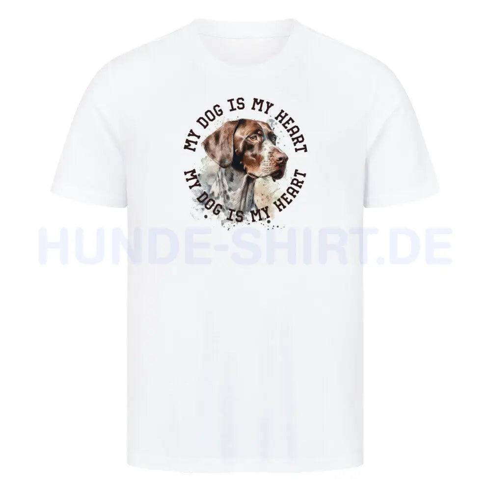 Premium T-Shirt "English Pointer HEART" Weiß – hunde-shirt.de