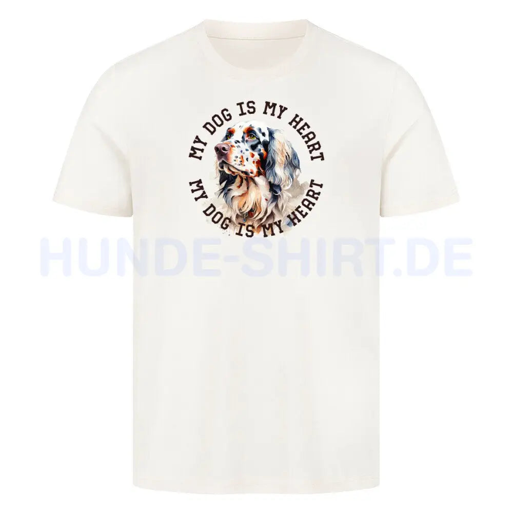 Premium T-Shirt "English Setter HEART" Natural Raw – hunde-shirt.de