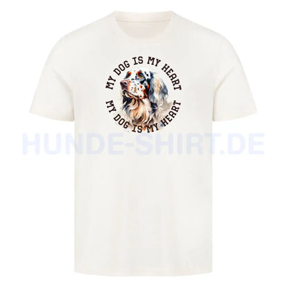 Premium T-Shirt "English Setter HEART" Natural Raw – hunde-shirt.de