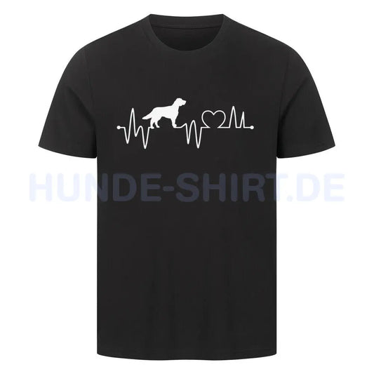 Premium T-Shirt "English Setter - Heartbeat" Schwarz – hunde-shirt.de