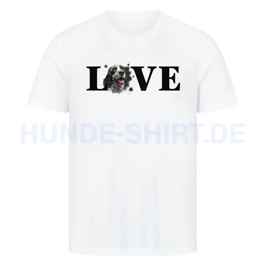 Premium T-Shirt "English Setter LOVE" Weiß – hunde-shirt.de