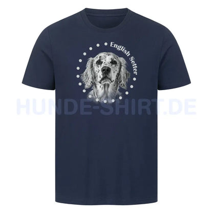 Premium T-Shirt "English Setter R" French Navy – hunde-shirt.de