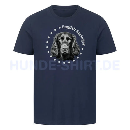 Premium T-Shirt "English Springer Rounded" French Navy – hunde-shirt.de