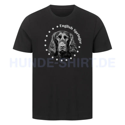 Premium T-Shirt "English Springer Rounded" Schwarz – hunde-shirt.de