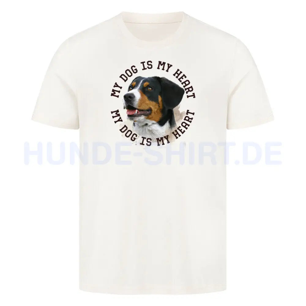 Premium T-Shirt "Entlebucher Sennenhund HEART" Natural Raw – hunde-shirt.de