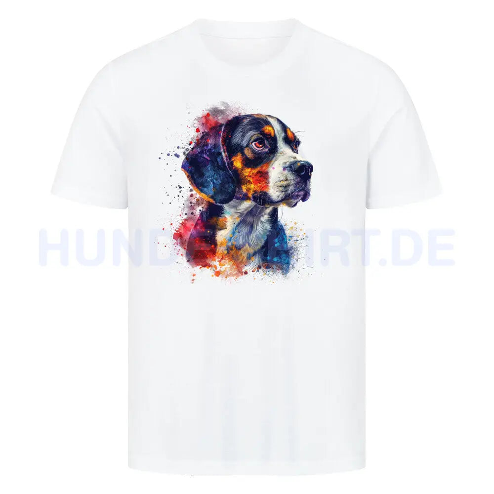 Premium T-Shirt "Entlebucher Sennenhund Paint" Weiß – hunde-shirt.de