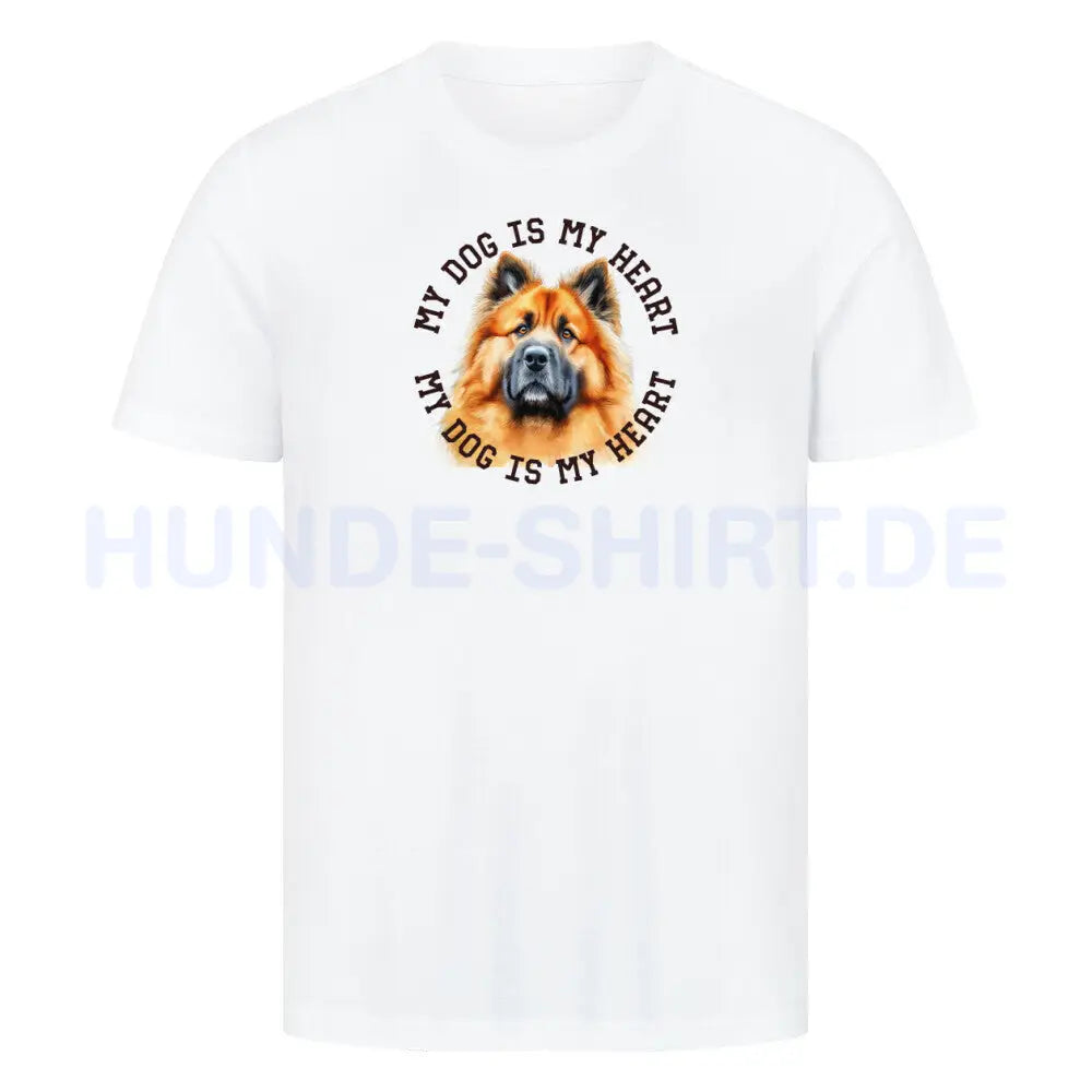 Premium T-Shirt "Eurasier HEART" Weiß – hunde-shirt.de