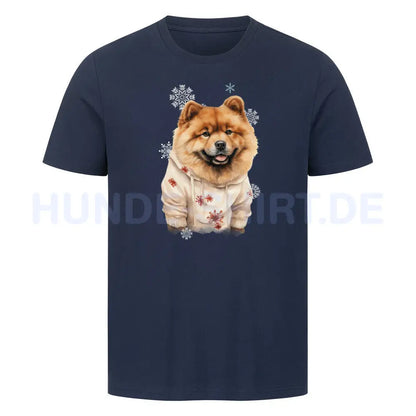 Premium T-Shirt "Eurasier Winter" French Navy – hunde-shirt.de