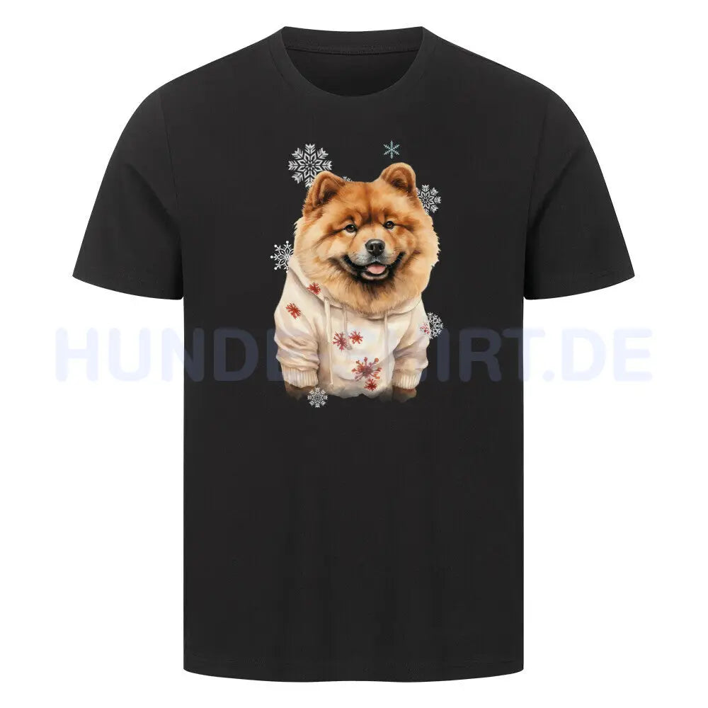 Premium T-Shirt "Eurasier Winter" Schwarz – hunde-shirt.de