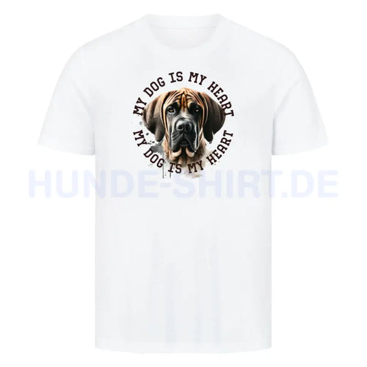 Premium T-Shirt "Fila Brasileiro HEART 2" Weiß – hunde-shirt.de