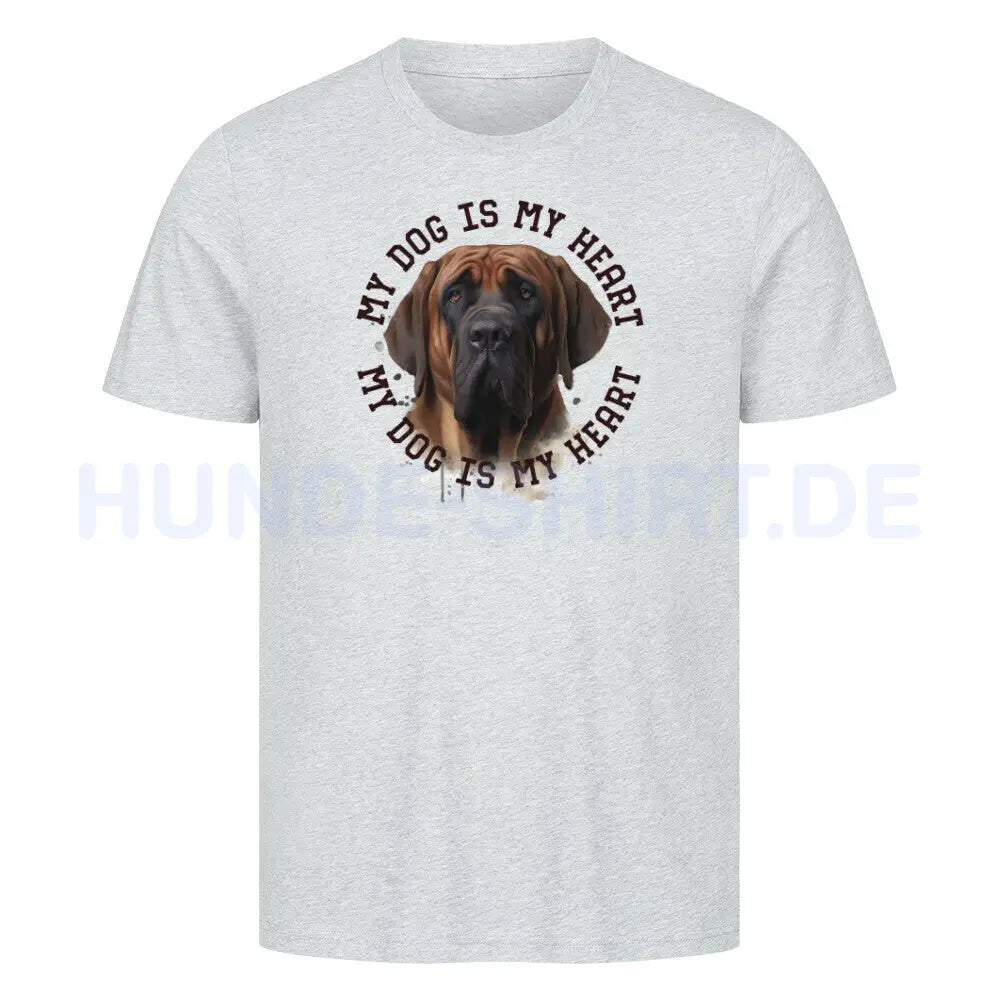 Premium T-Shirt "Fila Brasileiro HEART" Heather Grey – hunde-shirt.de