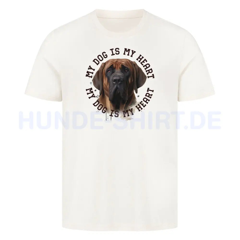 Premium T-Shirt "Fila Brasileiro HEART" Natural Raw – hunde-shirt.de