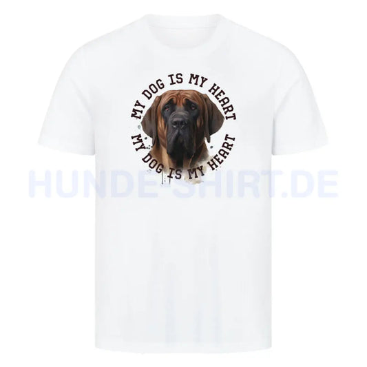 Premium T-Shirt "Fila Brasileiro HEART" Weiß – hunde-shirt.de