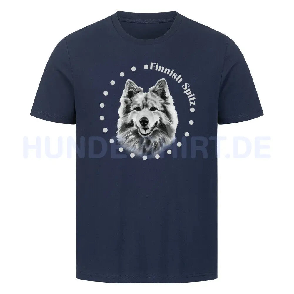 Premium T-Shirt "Finnischer Spitz - Breed" French Navy – hunde-shirt.de