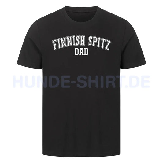 Premium T-Shirt "Finnischer Spitz - DAD" Schwarz – hunde-shirt.de