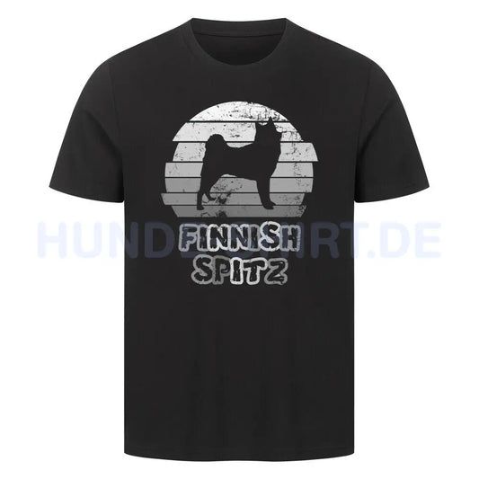 Premium T-Shirt "Finnischer Spitz - Shadow" Schwarz – hunde-shirt.de