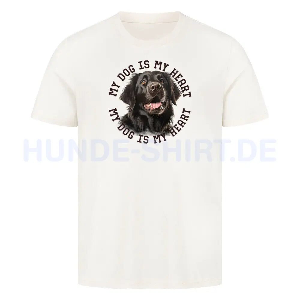 Premium T-Shirt "Flat Coated Retriever HEART" Natural Raw – hunde-shirt.de