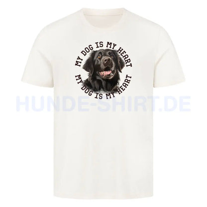 Premium T-Shirt "Flat Coated Retriever HEART" Natural Raw – hunde-shirt.de