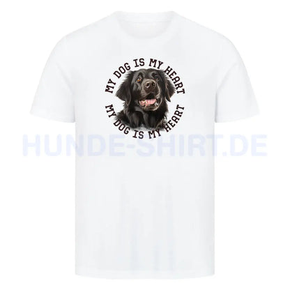 Premium T-Shirt "Flat Coated Retriever HEART" Weiß – hunde-shirt.de