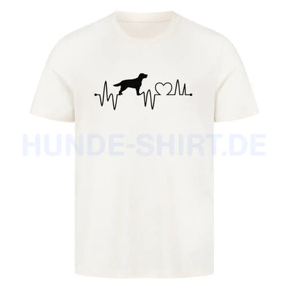 Premium T-Shirt "Flat Coated Retriever - Heartbeat" Natural Raw – hunde-shirt.de