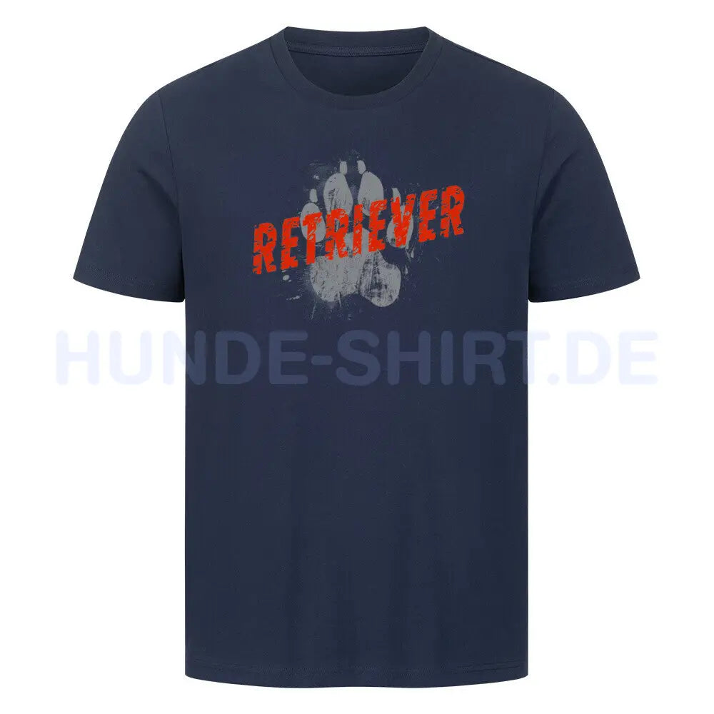 Premium T-Shirt "Flat Coated Retriever - PAW" French Navy – hunde-shirt.de