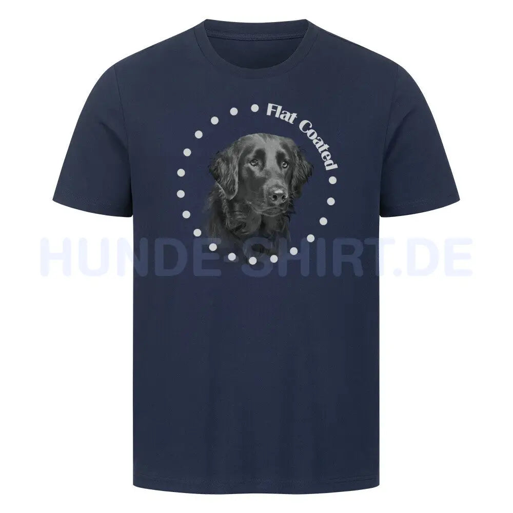 Premium T-Shirt "Flat Coated Retriever Rounded" French Navy – hunde-shirt.de