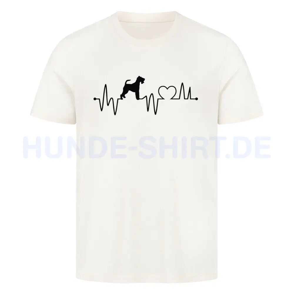 Premium T-Shirt "Foxterrier ( Drahthaar ) - Heartbeat" Natural Raw – hunde-shirt.de