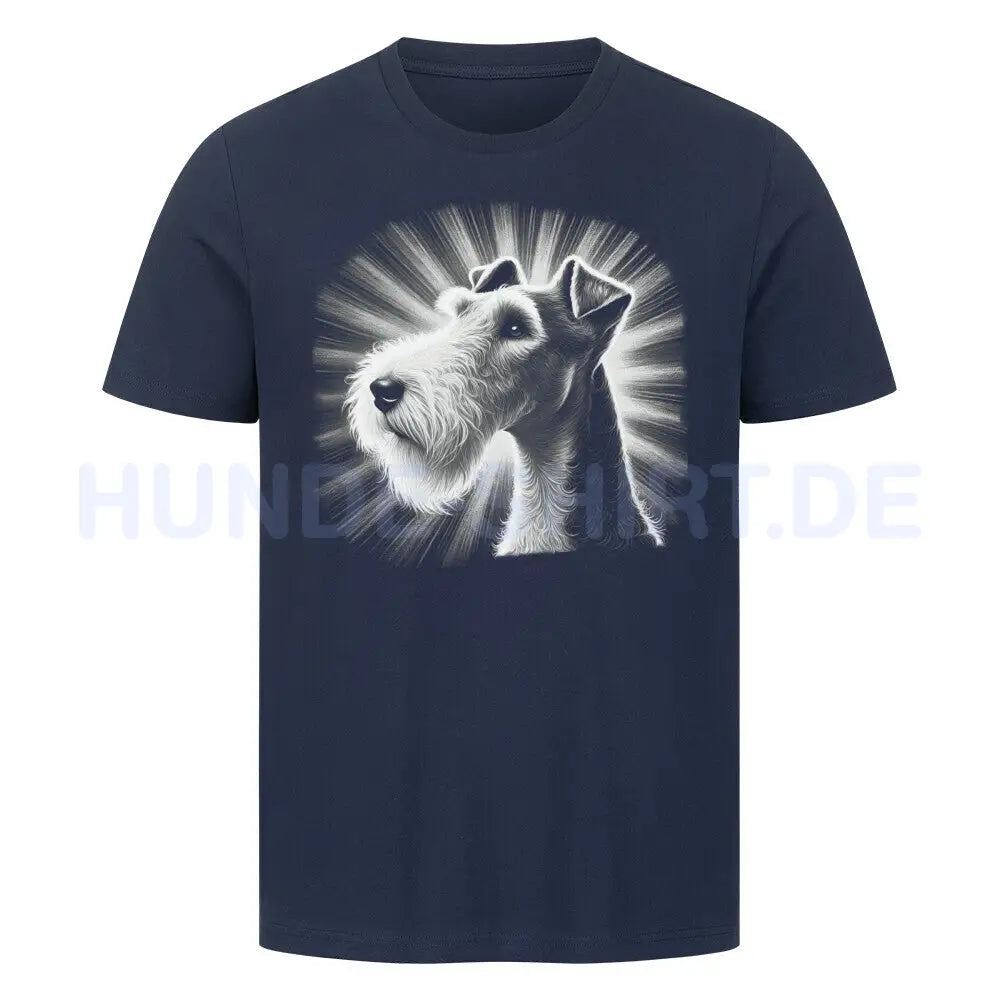 Premium T-Shirt "Foxterrier ( Drahthaar ) - Shine" French Navy – hunde-shirt.de