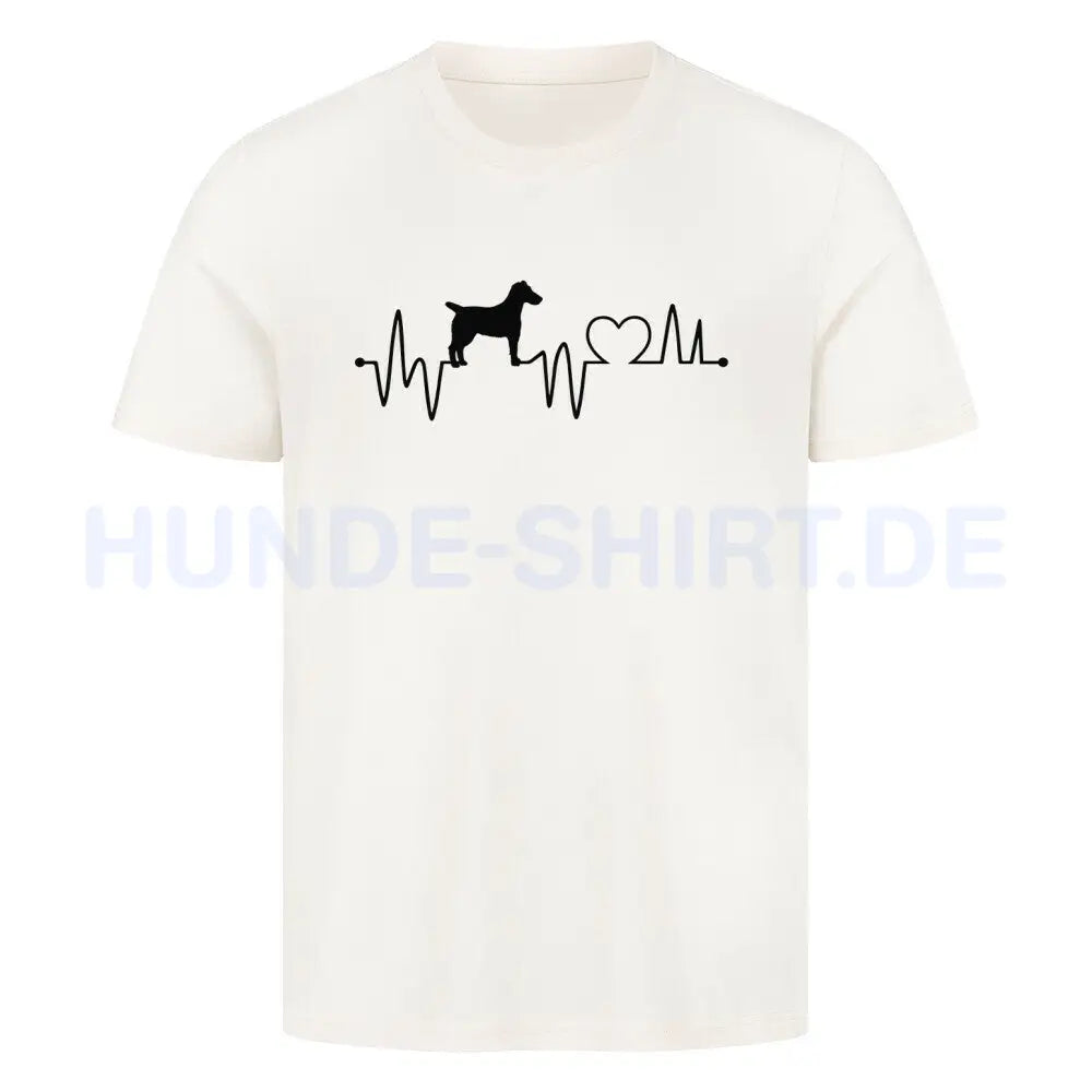 Premium T-Shirt "Foxterrier ( Glatthaar ) - Heartbeat" Natural Raw – hunde-shirt.de