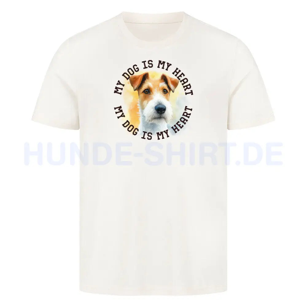 Premium T-Shirt "Foxterrier HEART" Natural Raw – hunde-shirt.de