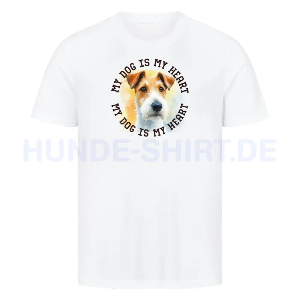 Premium T-Shirt "Foxterrier HEART" Weiß – hunde-shirt.de