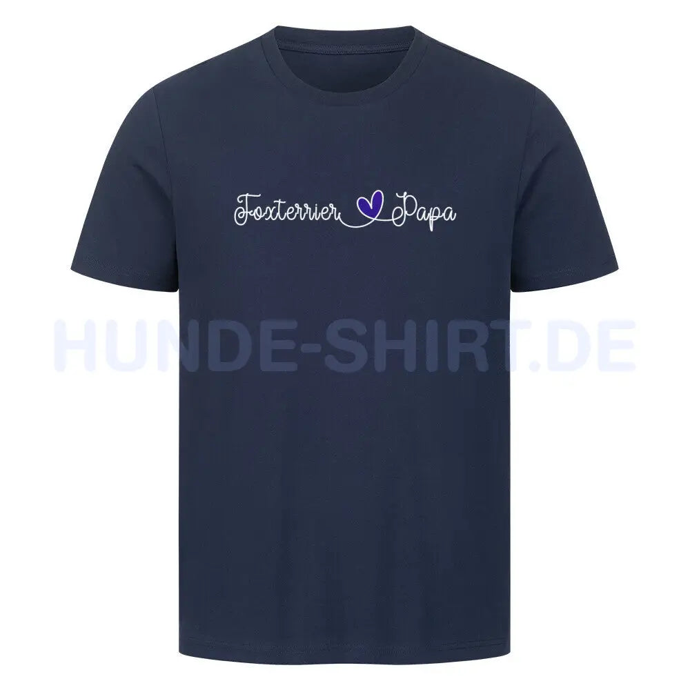 Premium T-Shirt "Foxterrier -Papa" French Navy – hunde-shirt.de