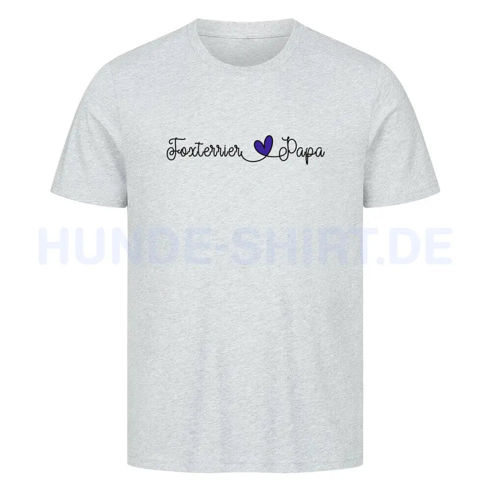 Premium T-Shirt "Foxterrier -Papa" Heather Grey – hunde-shirt.de