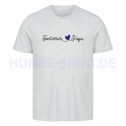 Premium T-Shirt "Foxterrier -Papa" Heather Grey – hunde-shirt.de