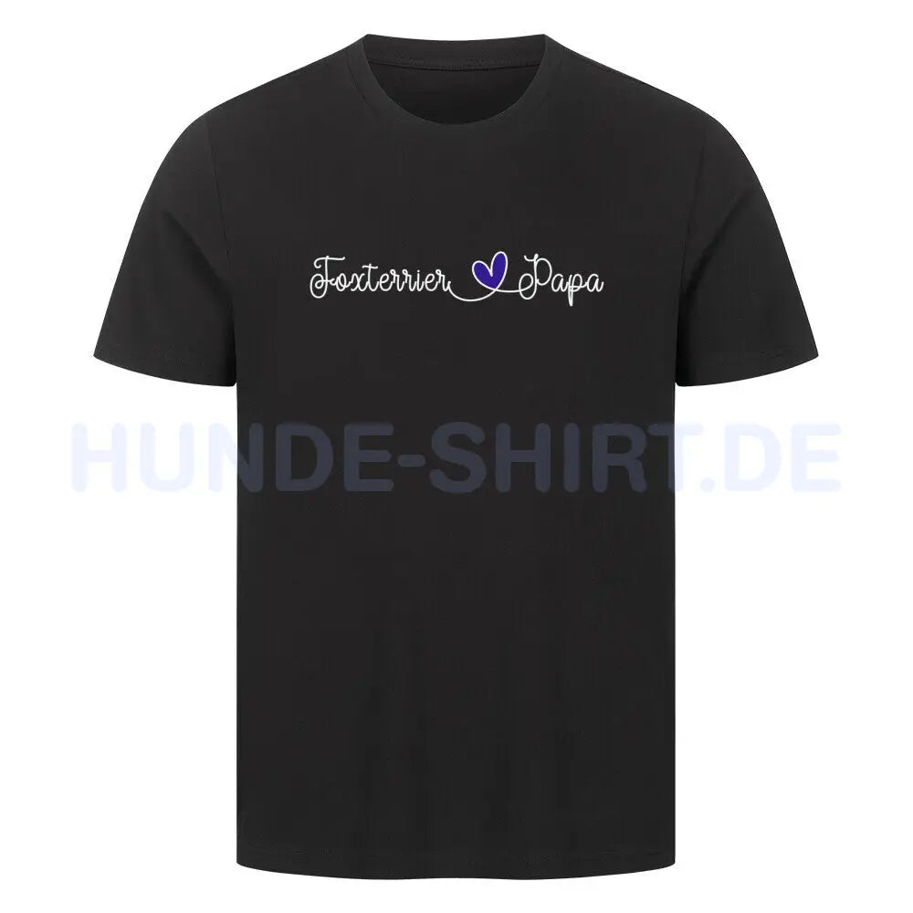 Premium T-Shirt "Foxterrier -Papa" Schwarz – hunde-shirt.de