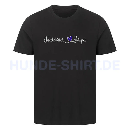 Premium T-Shirt "Foxterrier -Papa" Schwarz – hunde-shirt.de