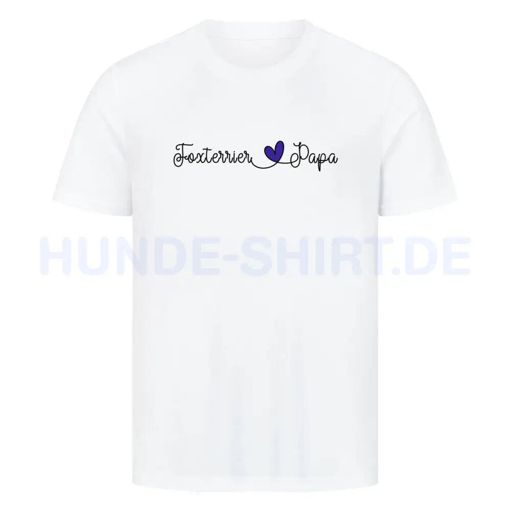 Premium T-Shirt "Foxterrier -Papa" Weiß – hunde-shirt.de