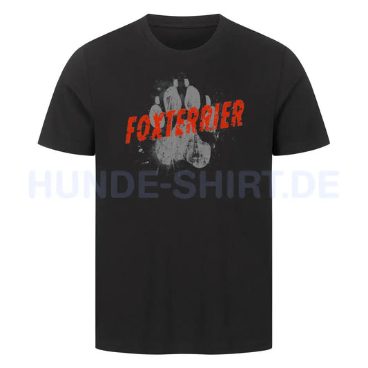 Premium T-Shirt "Foxterrier - PAW" Schwarz – hunde-shirt.de