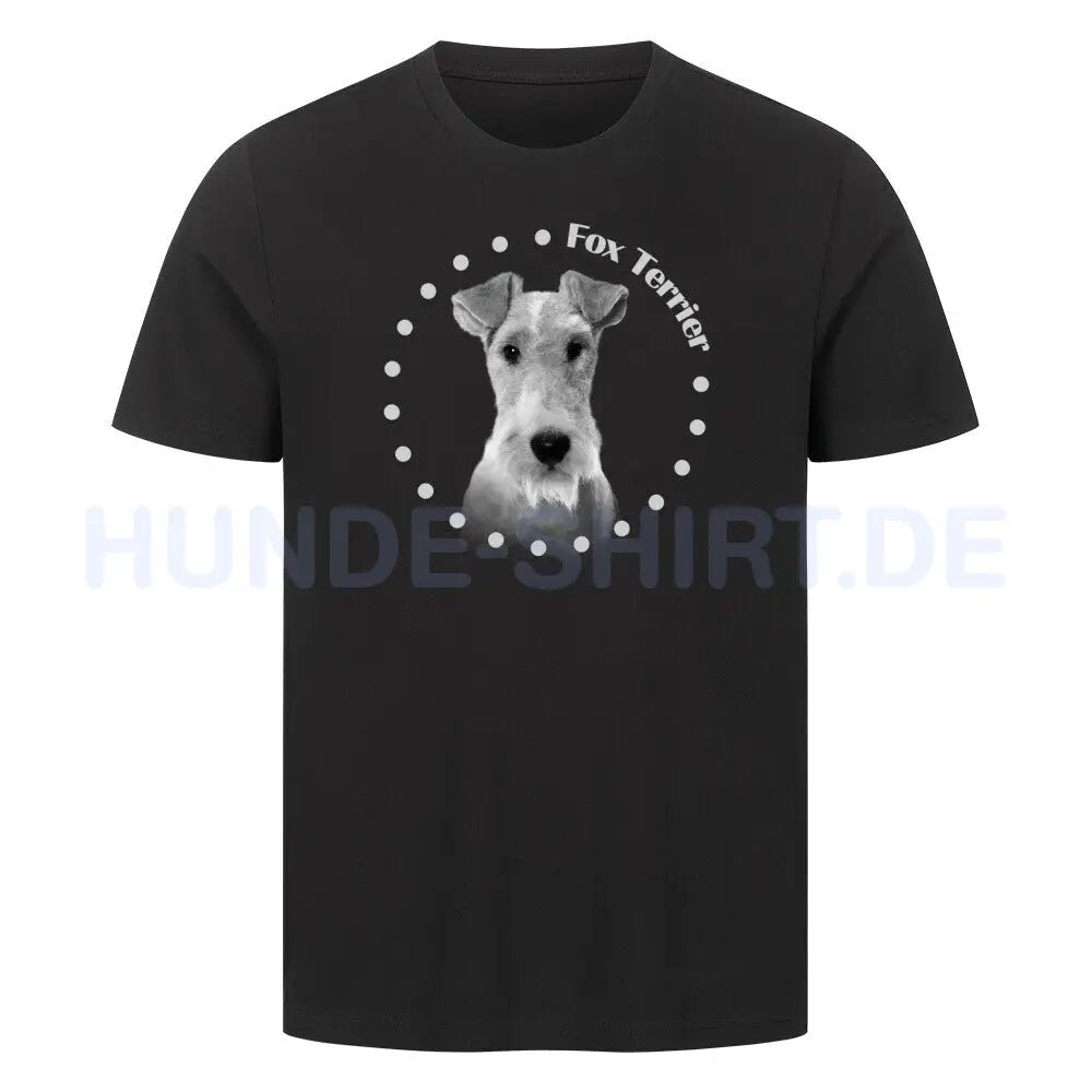 Premium T-Shirt "Foxterrier Rounded" Schwarz – hunde-shirt.de