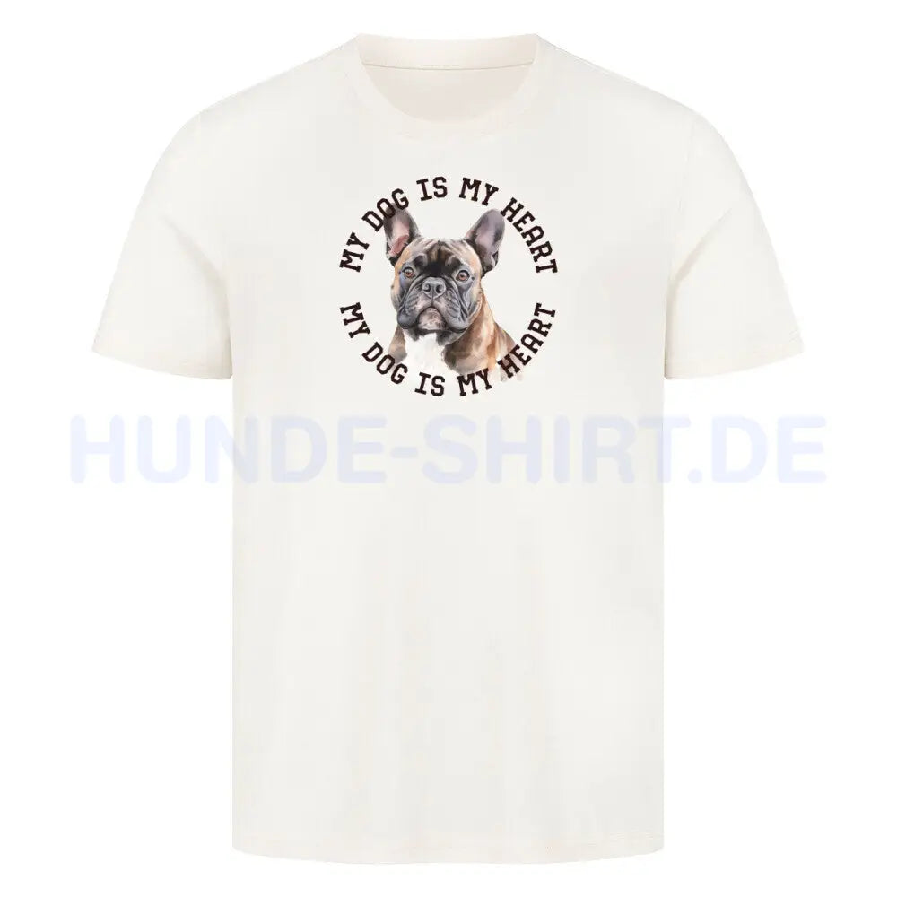 Premium T-Shirt "Französische Bulldogge braun H" Natural Raw – hunde-shirt.de