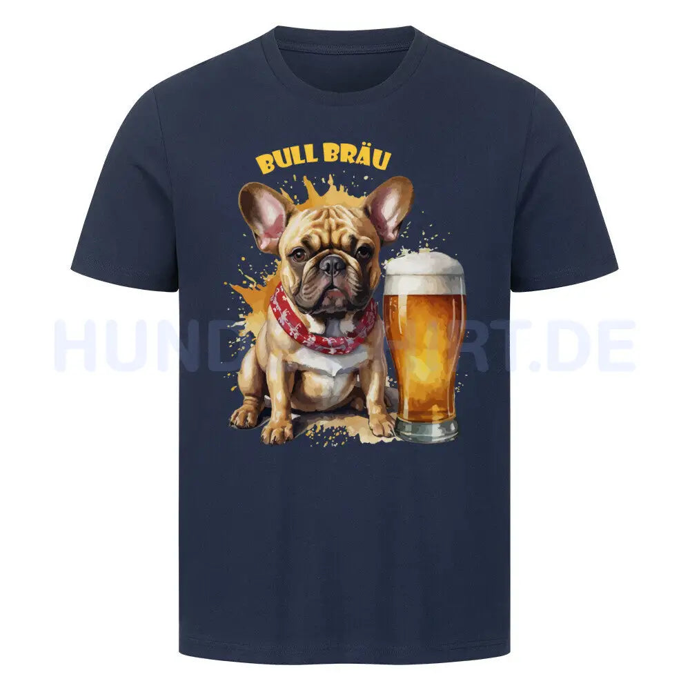 Premium T-Shirt "Französische Bulldogge - Bull Bräu" French Navy – hunde-shirt.de