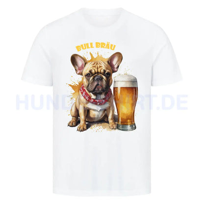 Premium T-Shirt "Französische Bulldogge - Bull Bräu" Weiß – hunde-shirt.de