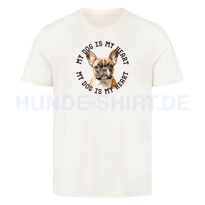 Premium T-Shirt "Französische Bulldogge hellbraun H" Natural Raw – hunde-shirt.de