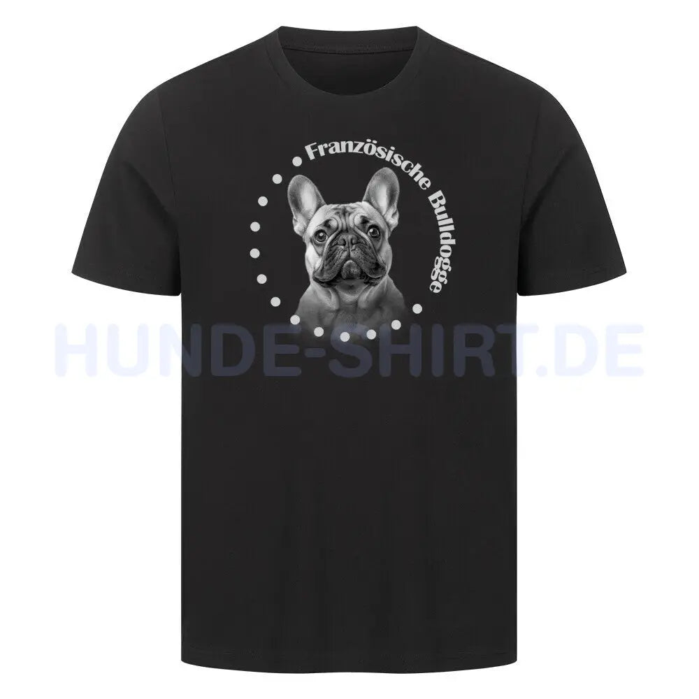 Premium T-Shirt "Französische Bulldogge Rounded 2" Schwarz – hunde-shirt.de