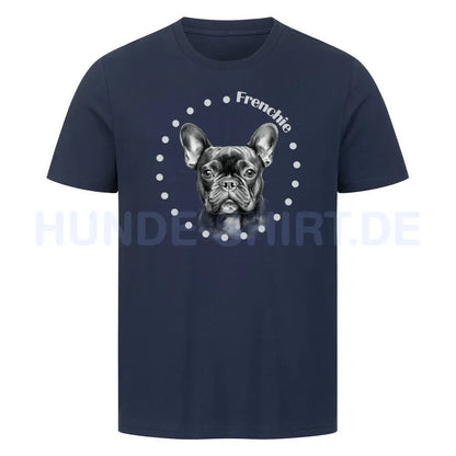 Premium T-Shirt "Französische Bulldogge Rounded" French Navy – hunde-shirt.de