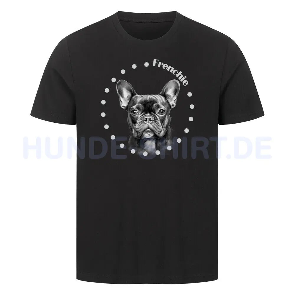 Premium T-Shirt "Französische Bulldogge Rounded" Schwarz – hunde-shirt.de