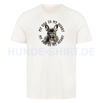 Premium T-Shirt "Französische Bulldogge schwarz H" Natural Raw – hunde-shirt.de