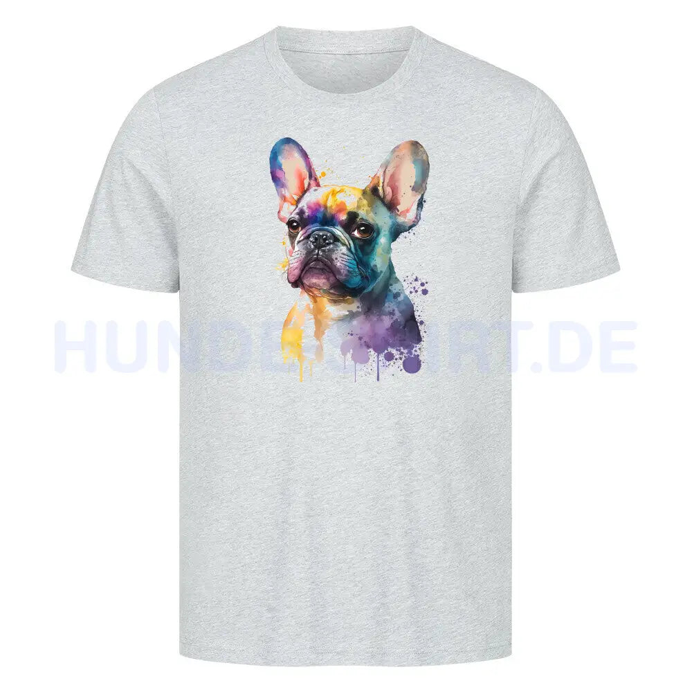 Premium T-Shirt "Frenchi ART" Heather Grey – hunde-shirt.de