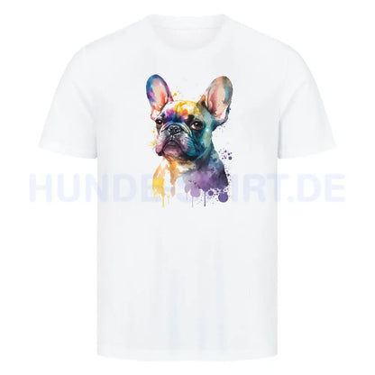 Premium T-Shirt "Frenchi ART" Weiß – hunde-shirt.de