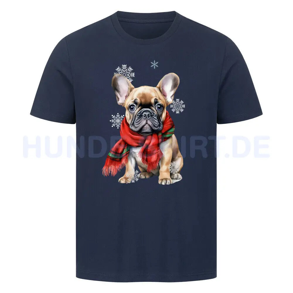 Premium T-Shirt "Frenchi Winter" French Navy – hunde-shirt.de